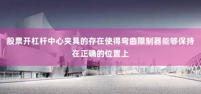 股票开杠杆中心夹具的存在使得弯曲限制器能够保持在正确的位置上