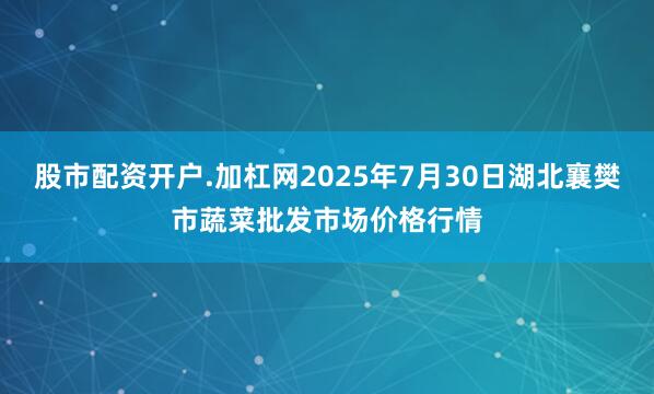 股市配资开户.加杠网2025年7月30日湖北襄樊市蔬菜批发市场价格行情